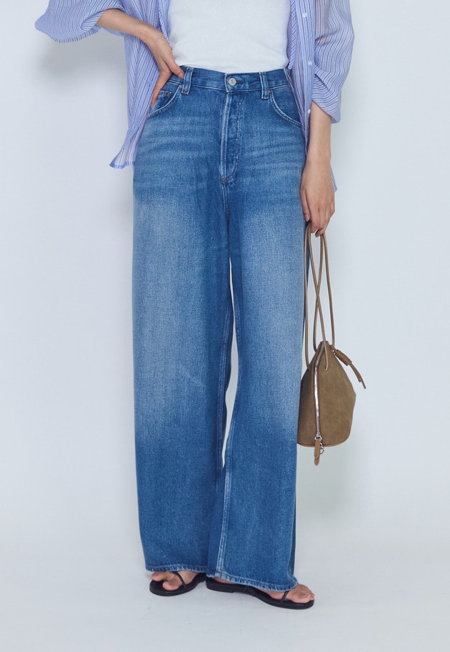 【予約】＜AGOLDE （エーゴールド―イー）＞"ROUNDED BAGGY"デニムパンツ 詳細画像 Blue 1