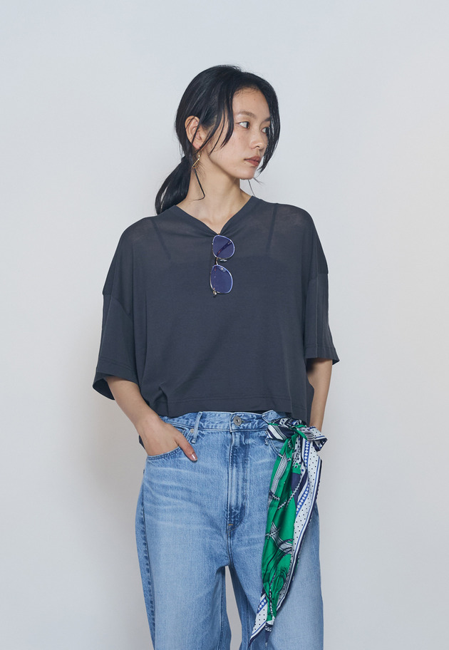 ＜upper hights / アッパーハイツ＞"SHORELINE WIDE TEE"カットソー 詳細画像 Charcoal 1