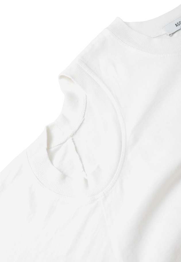 ＜AGOLDE （エーゴールドイー）＞ショルダーカットTシャツ 詳細画像 White 16