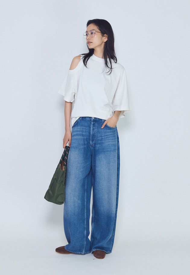 【予約】＜AGOLDE （エーゴールド―イー）＞ショルダーカットTシャツ 詳細画像 White 6