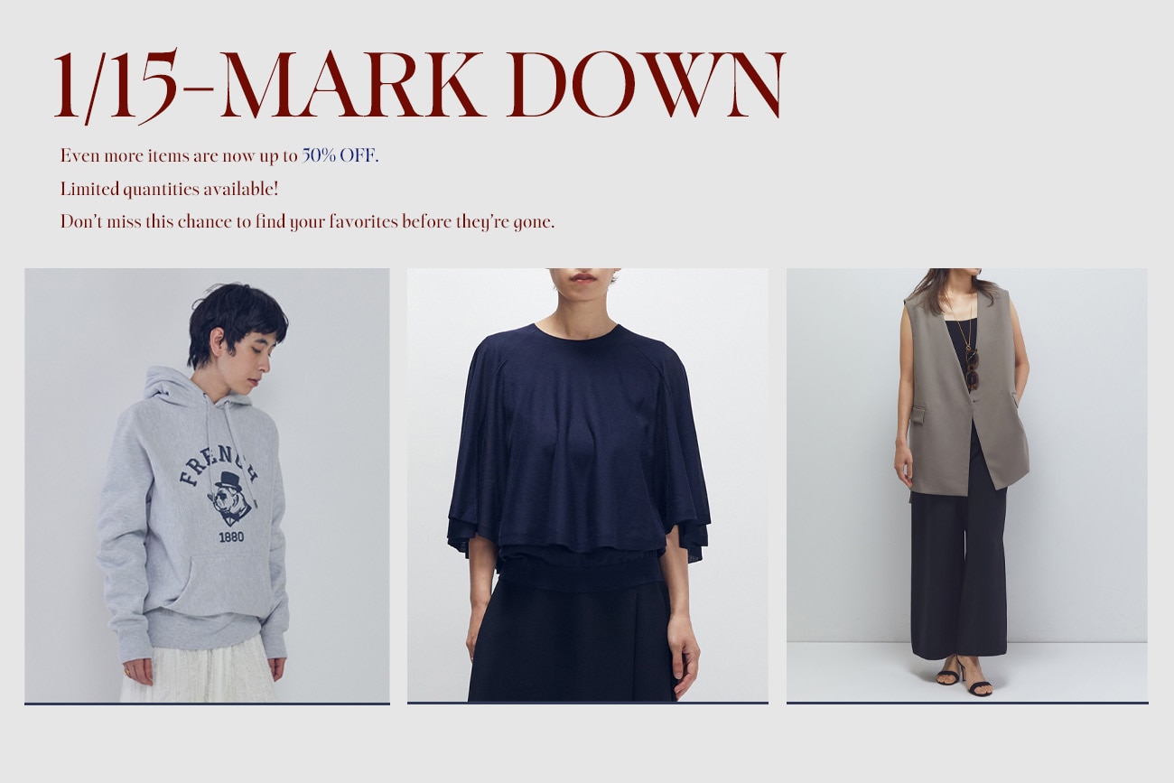 2BUY10％OFFも対象！【MARK DOWN】対象アイテムをチェック！